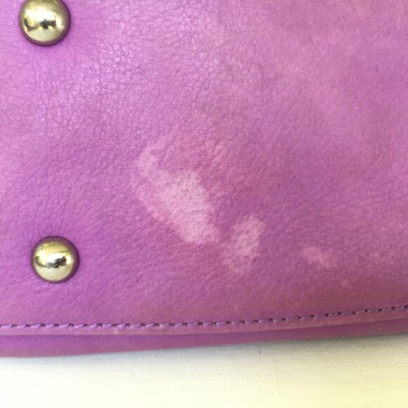 B. Makowsky Pebbled Leather Organizer Hobo Shoulder Bag Freesia Lilac Purple - Picture 6 of 12